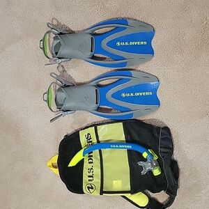 U.S. Divers - Pro Flex Flippers - Swim Fins - Blue/gray-S